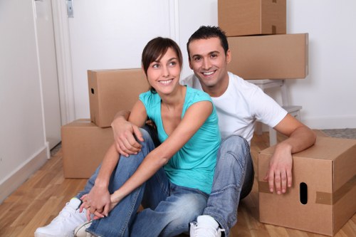 Packed removal van for a flat move in Lee