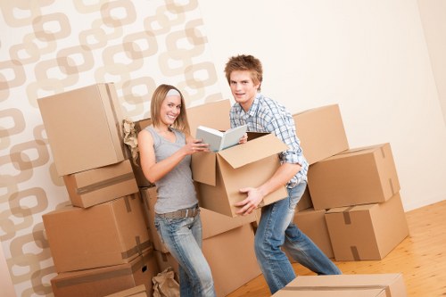 Careful loading of household items for removals in Lee