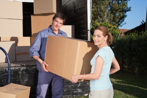 Commercial relocation with a moving truck in Lee